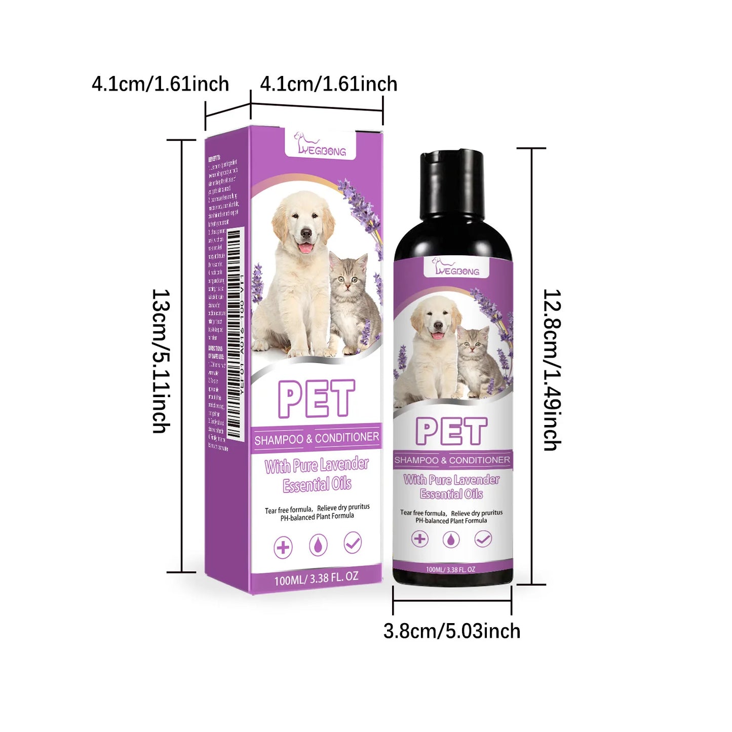 Yegbong 100ml Pet Shampoo Conditioner For Cat Dog Hair Softening