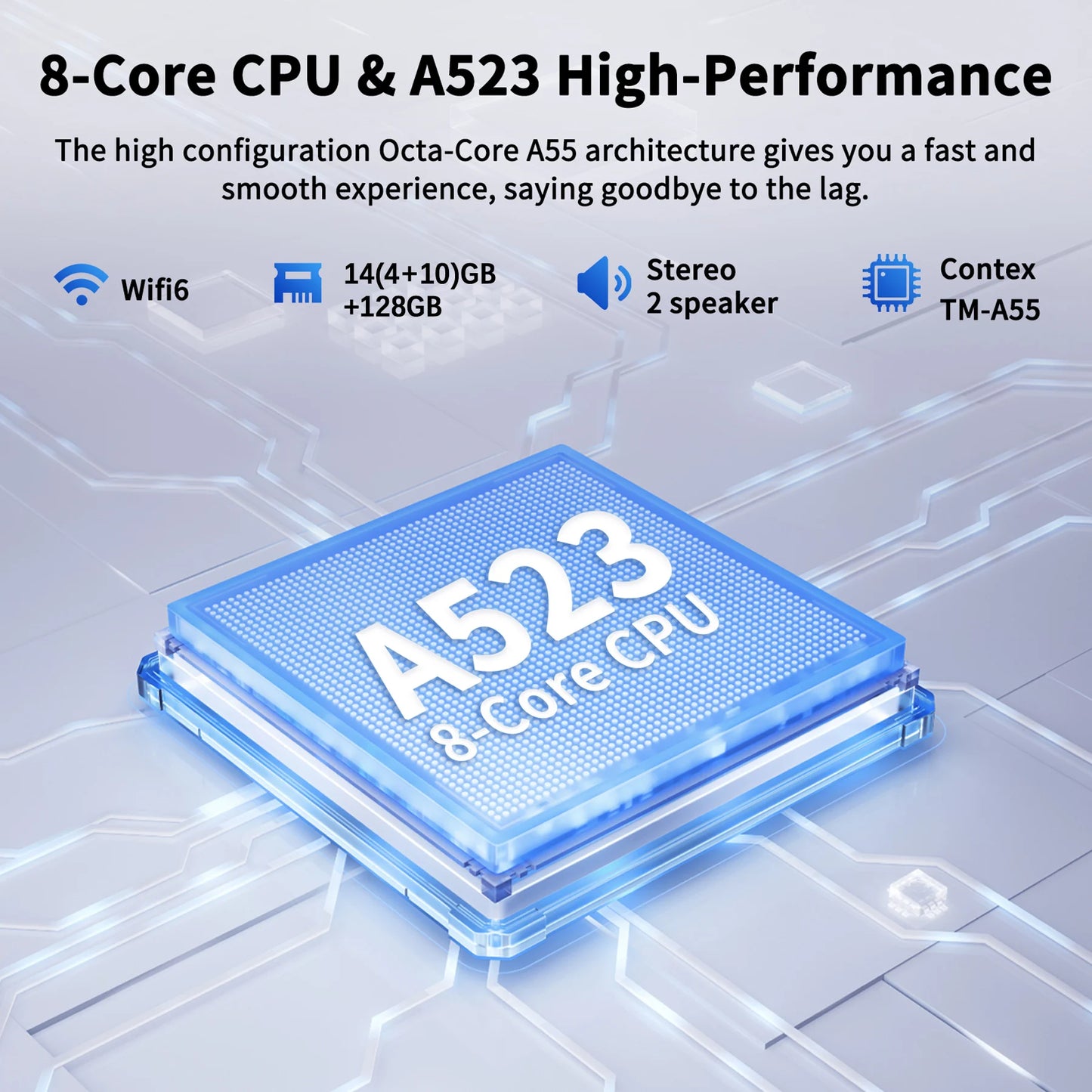 C108 10.1 Inch Android 14 Tablet Octa-Core 16GB plus 128GB Wireless Keyboard Headphones Stylus Pen Bag Included