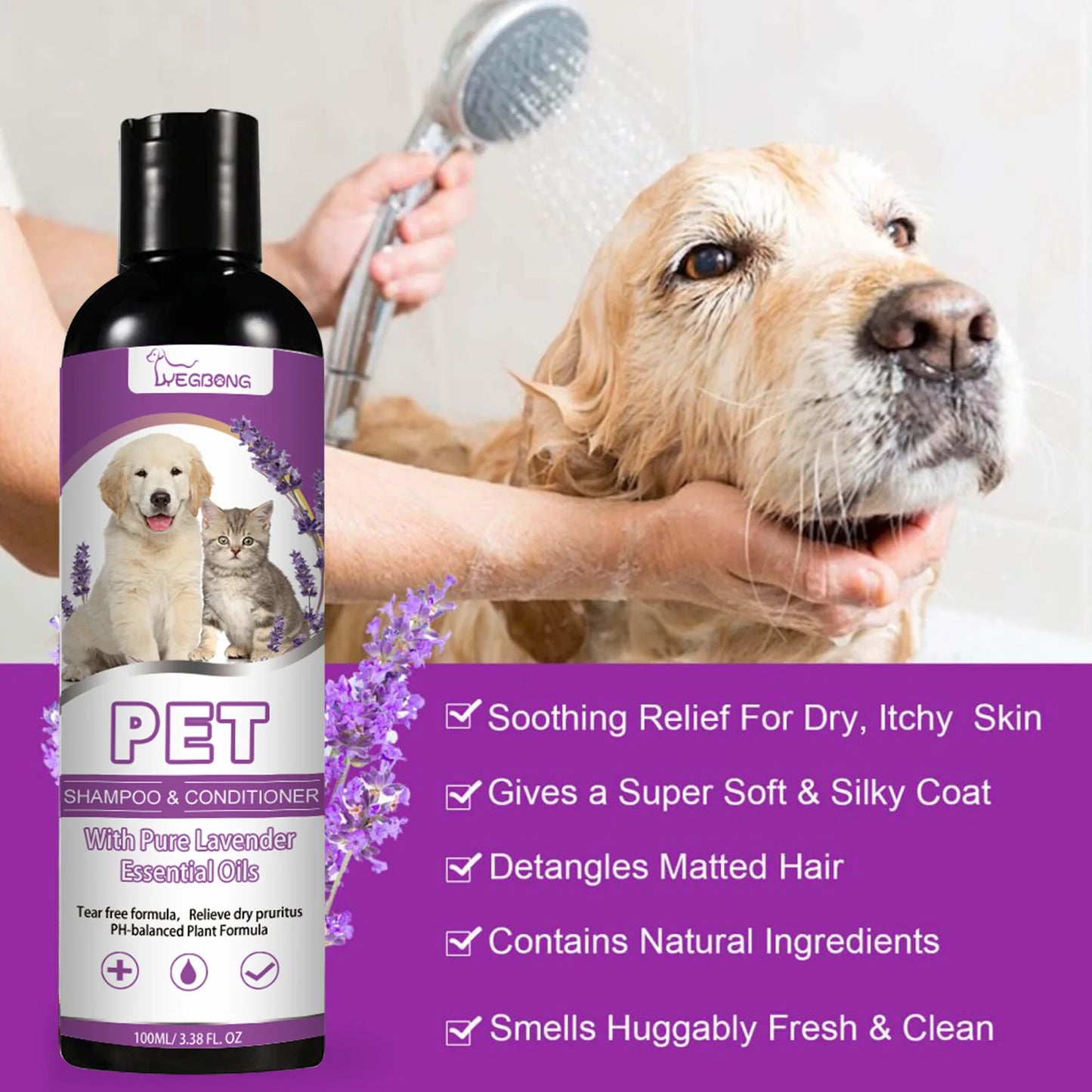 Yegbong 100ml Pet Shampoo Conditioner For Cat Dog Hair Softening