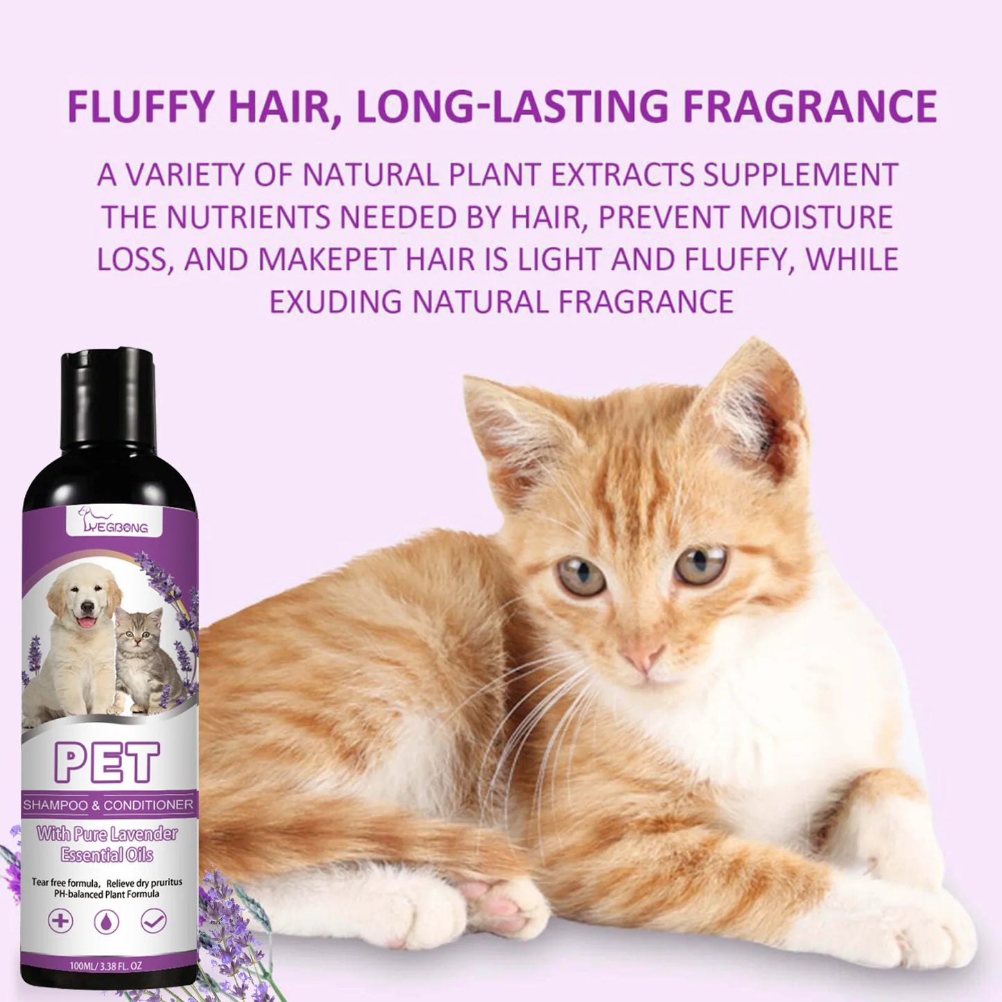 Yegbong 100ml Pet Shampoo Conditioner For Cat Dog Hair Softening