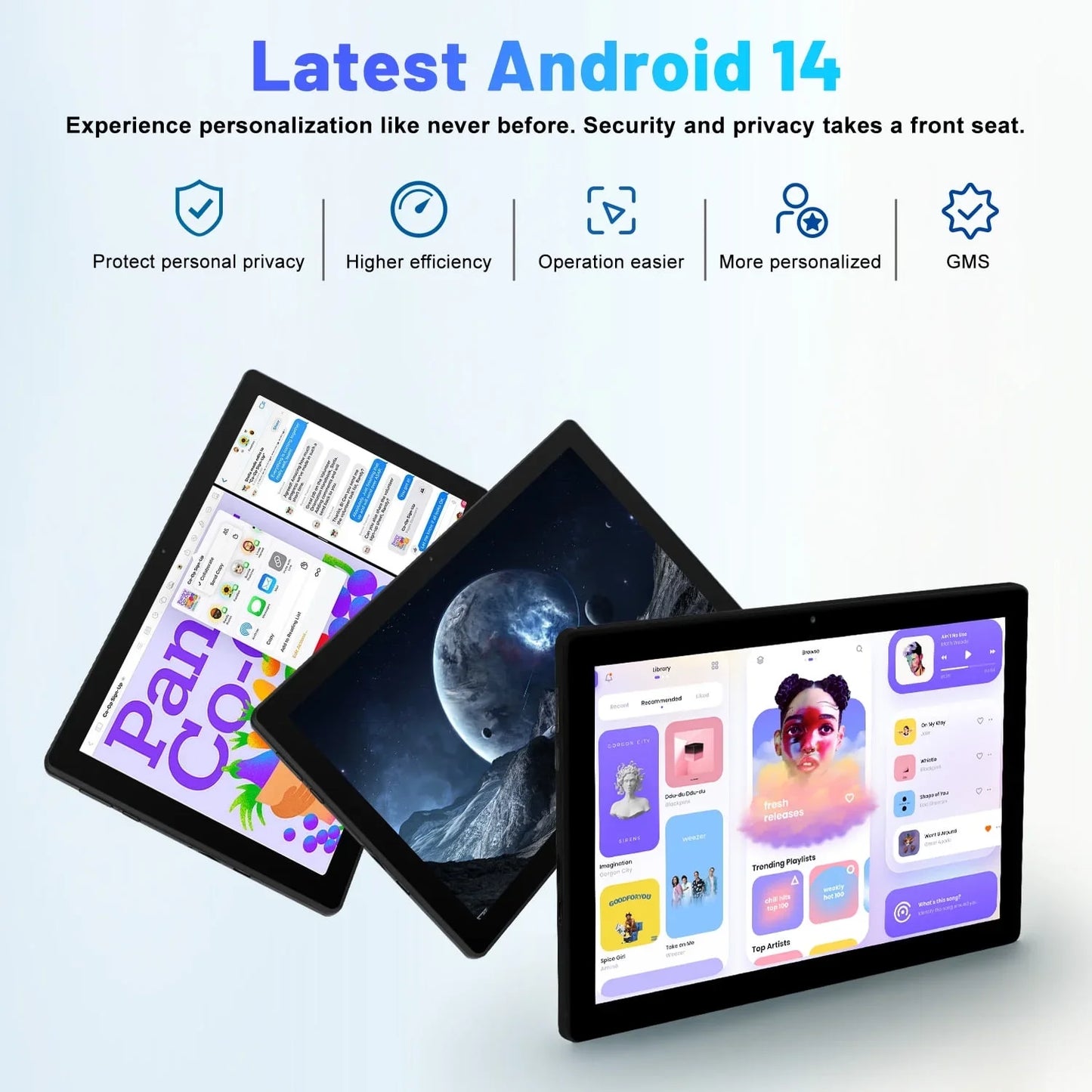 Android 14 Tablet 10 Inch Octa Core 64GB WiFi 6