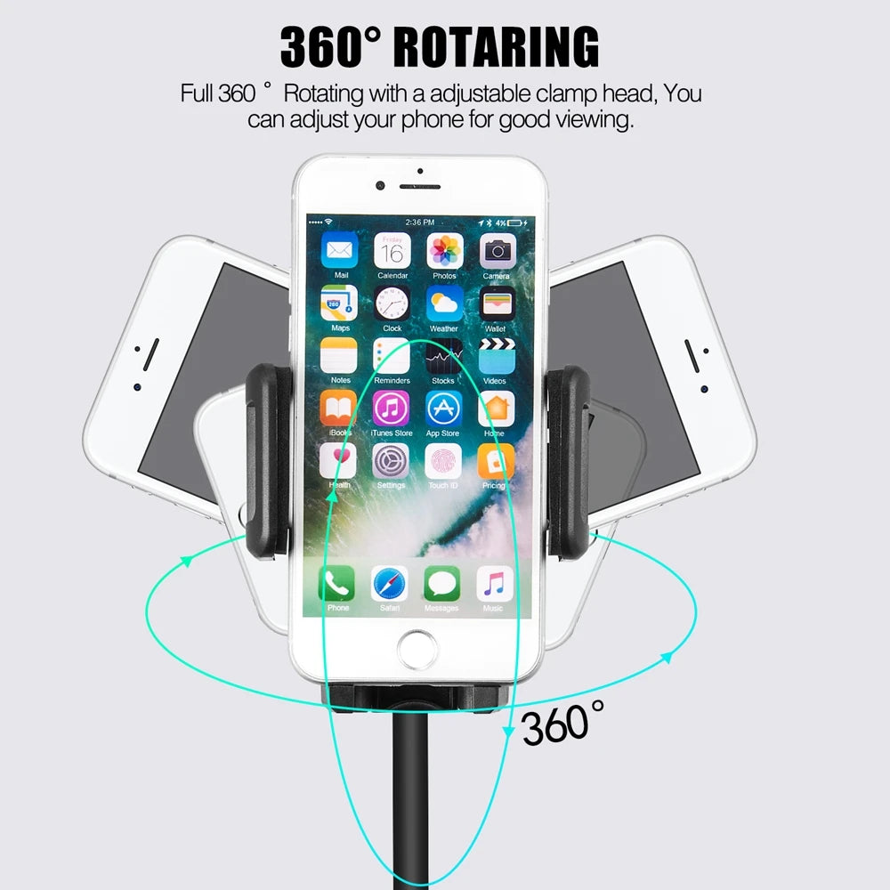 Car Cup Holder Phone Mount Flexible Gooseneck with 360° Adjustable Holder, Fits Phones up to 4.1” width, for Car SUV or Truck