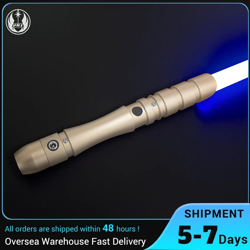 PHS Lightsaber 8-14 Old Boy Birthday Gift,USB Charge,4 Modes & Loud Sounds,Toy for Kids,Adults Xmas(97cm-Golden Hilt)