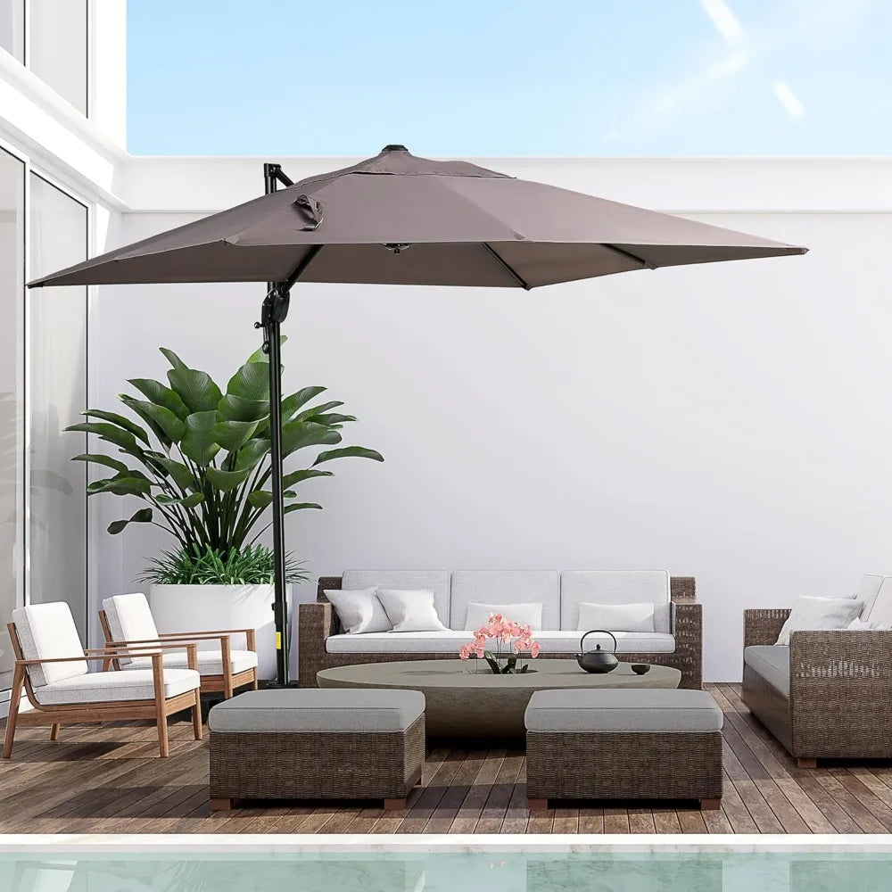 8FT Cantilever Patio Umbrella with 360 Degree Rotation
