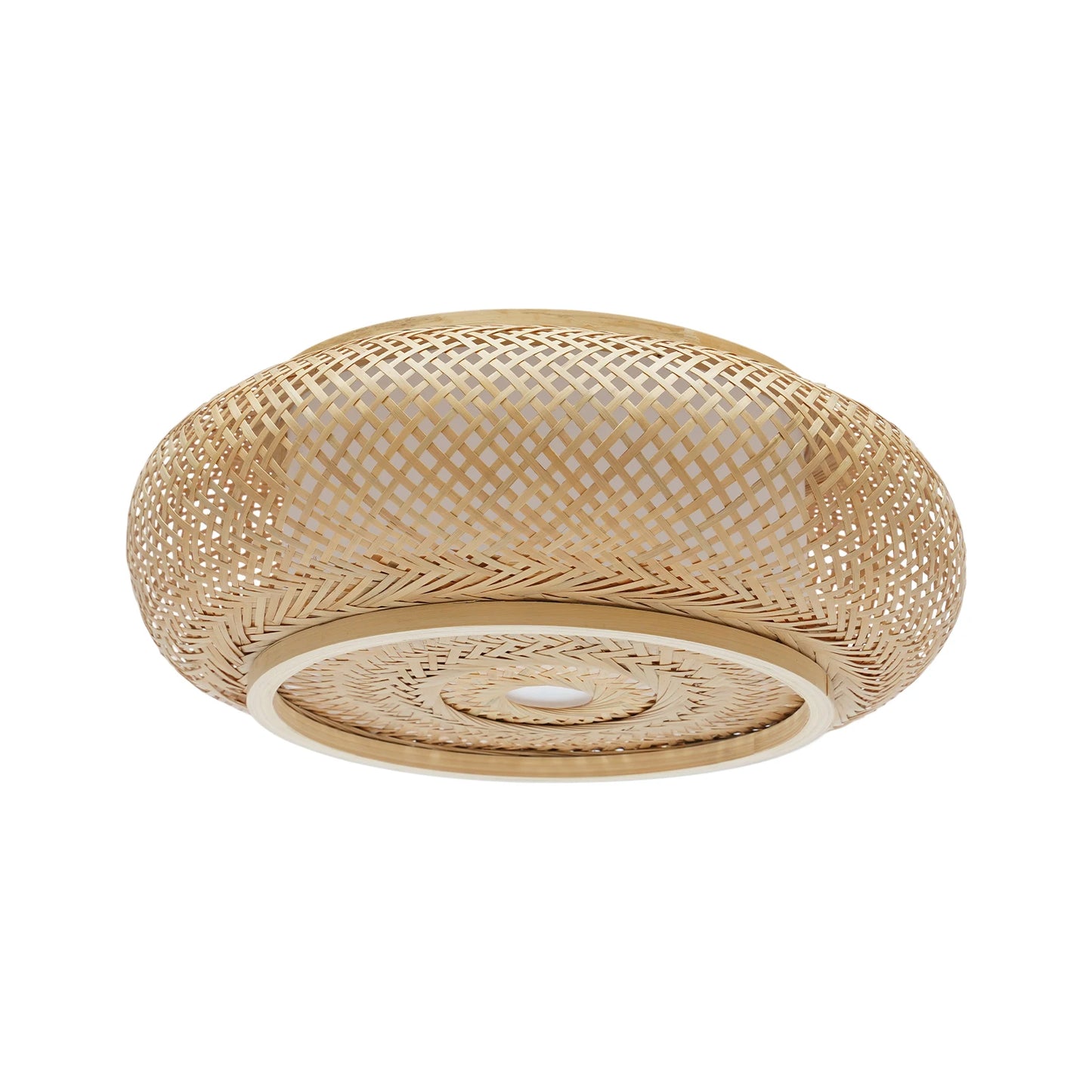 Bamboo Flush Mount Ceiling Light Rustic Rattan Ceiling Fixture Hanging Lamp Flush Mount Ceiling Light 110V 3*E26 Bulbs