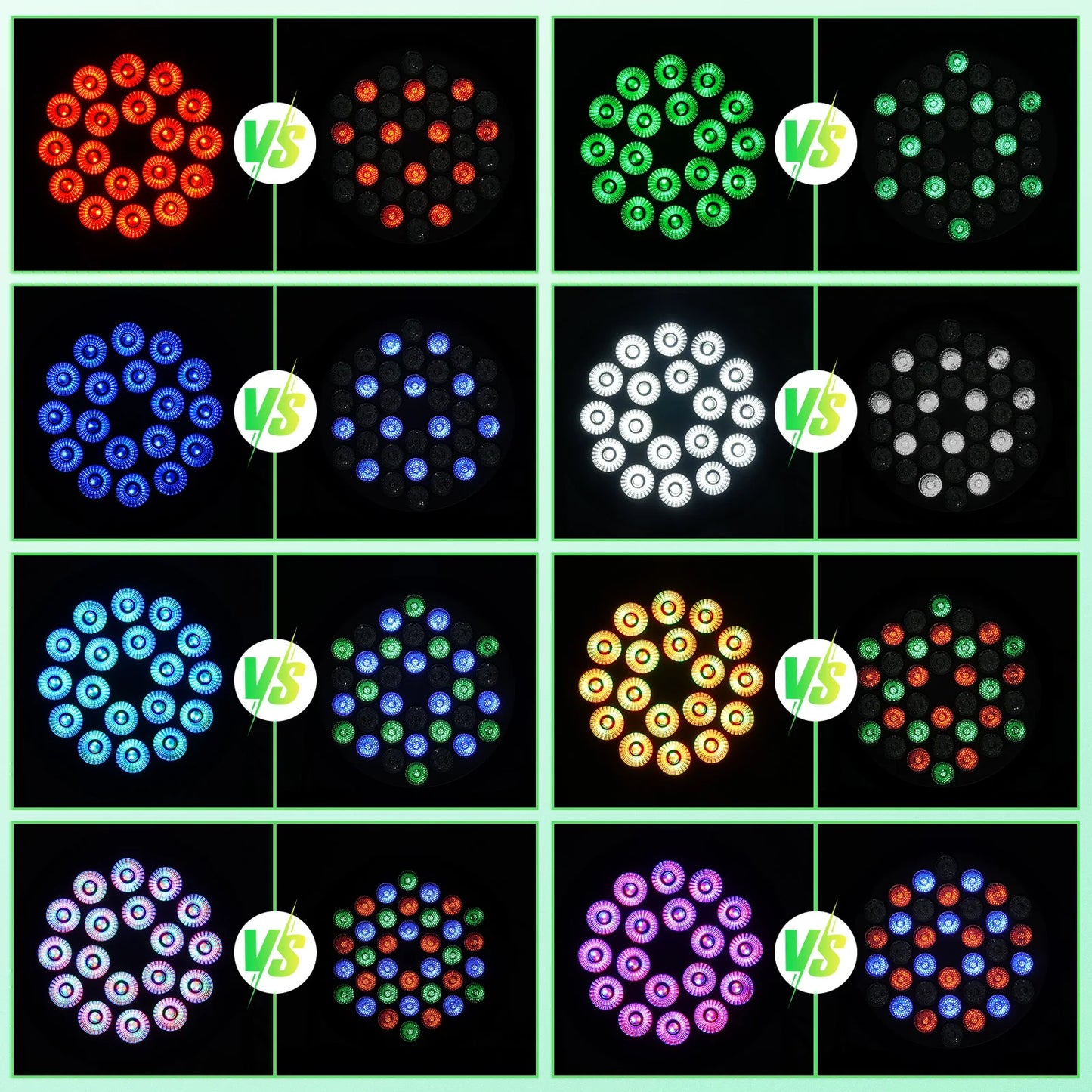 U'King 4PCS 200W LED Par Light DMX512 18x8W RGBW LED Wash Light Effect Flat Light for DJ Disco Party Club Wedding Stage Light