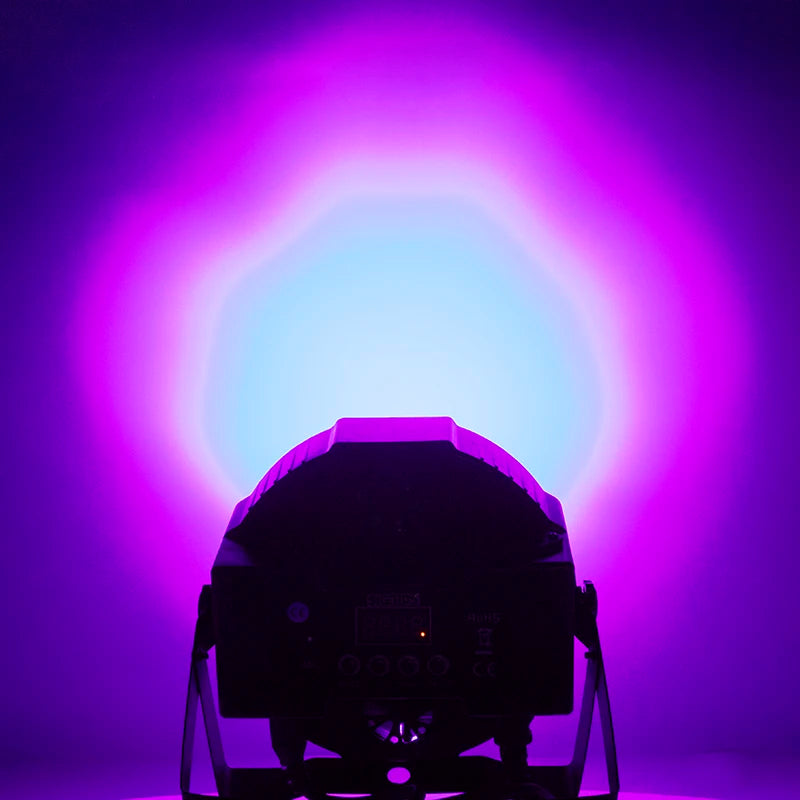 SHEHDS 1pcs LED Flat Par RGBWA+UV 7x18W DMX512 Light Stage Light For Home Entertainment Performances Club Party Stage