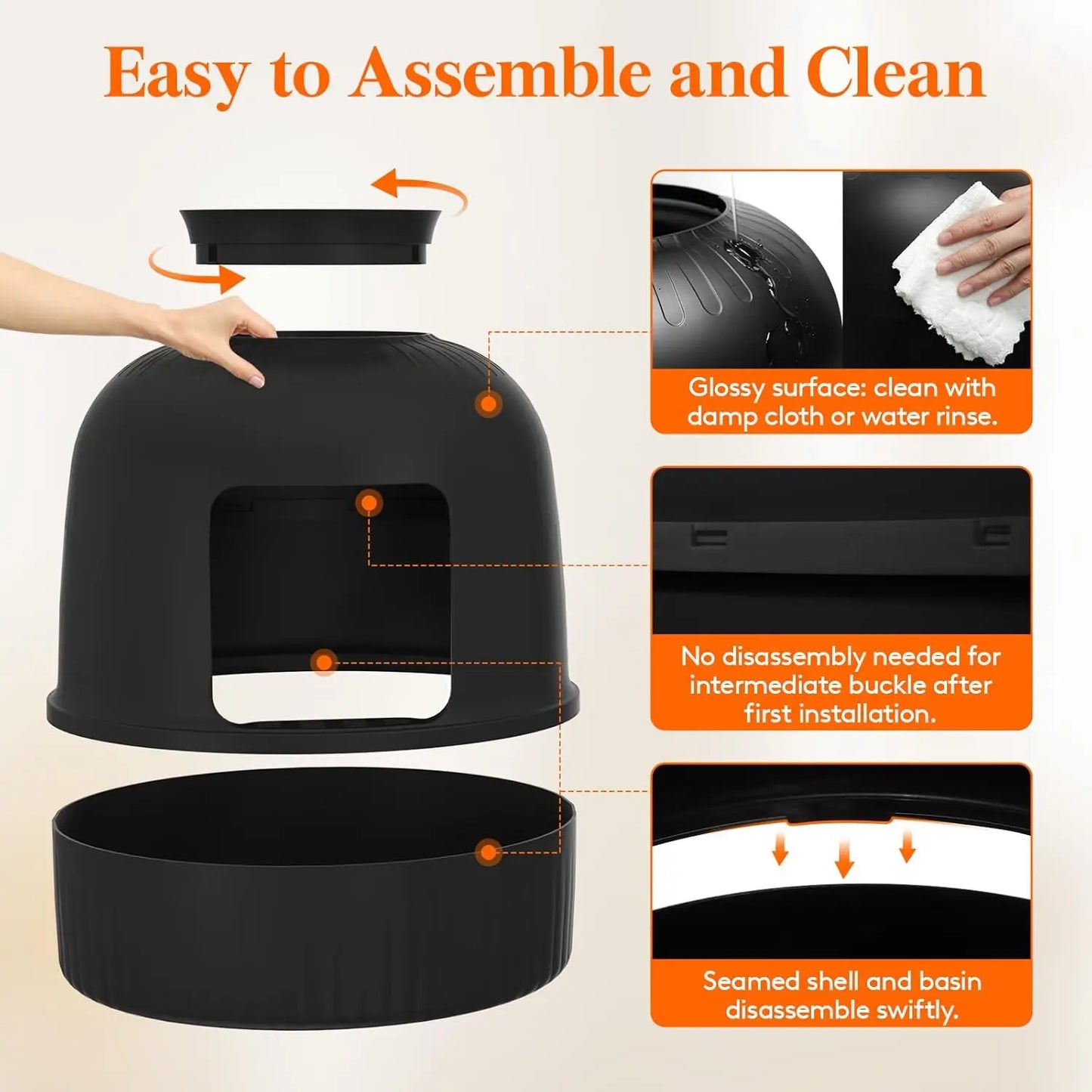 Litter Box Cat with Faux Plant & Scoop, Hidden Enclosure Litter Tray with Odor Control & Carbon Filter
