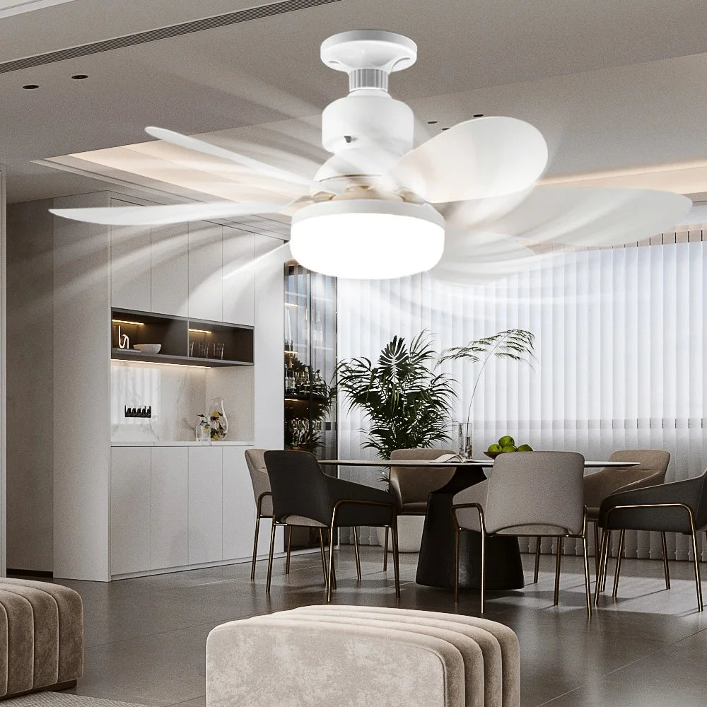 40W E27 LED Ceiling Fan Light with Remote Control Dimming Hanging Adjustable Wind Speed Fan Lamps for Living Room Study Home