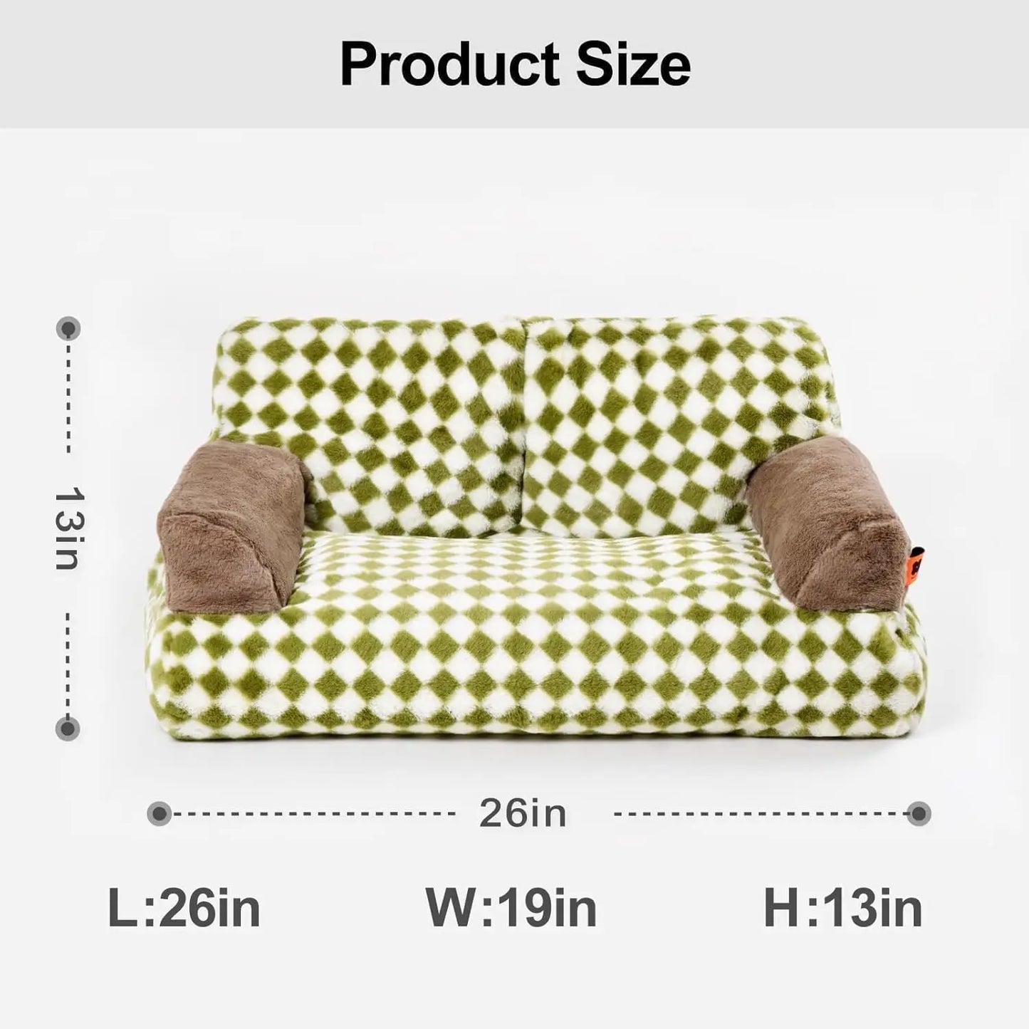 Mewoofun Pet Couch Bed 26x19 Washable Cat Beds Black White
