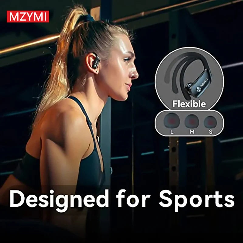 MZYMI Over-Ear Headphones Earhook T16 Bluetooth Earbuds In Ear Sports Earphones Hifi Sound Gaming Headsets LED Display For Phone