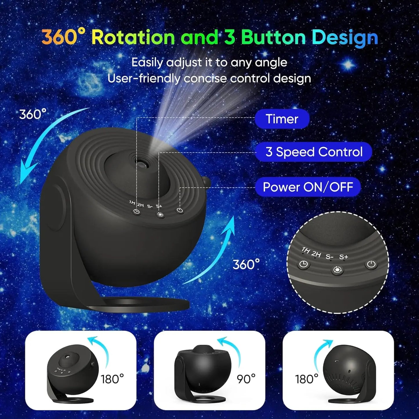 Mexllex HD Starry Sky Globe Galaxy Projection Night Light