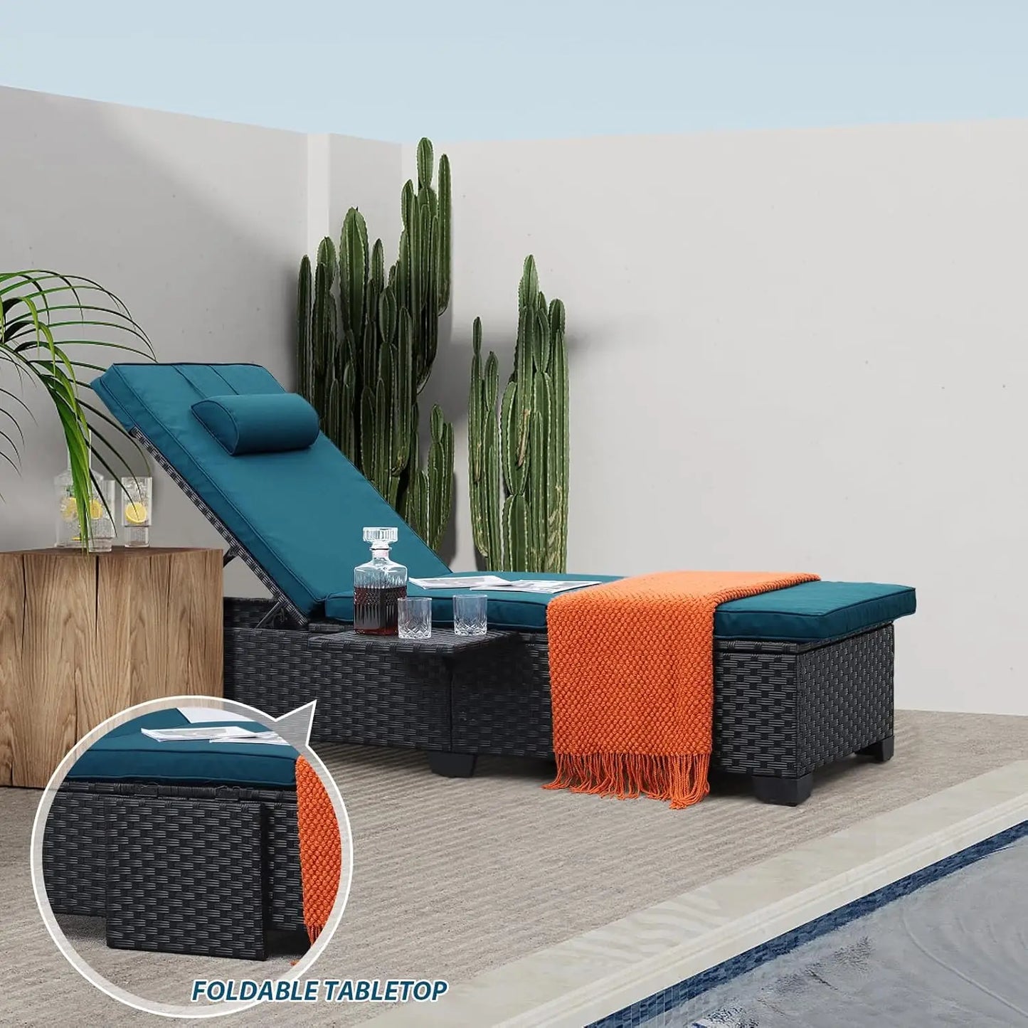 Outdoor Chaise Lounge Chairs for Outside Patio Set of 2