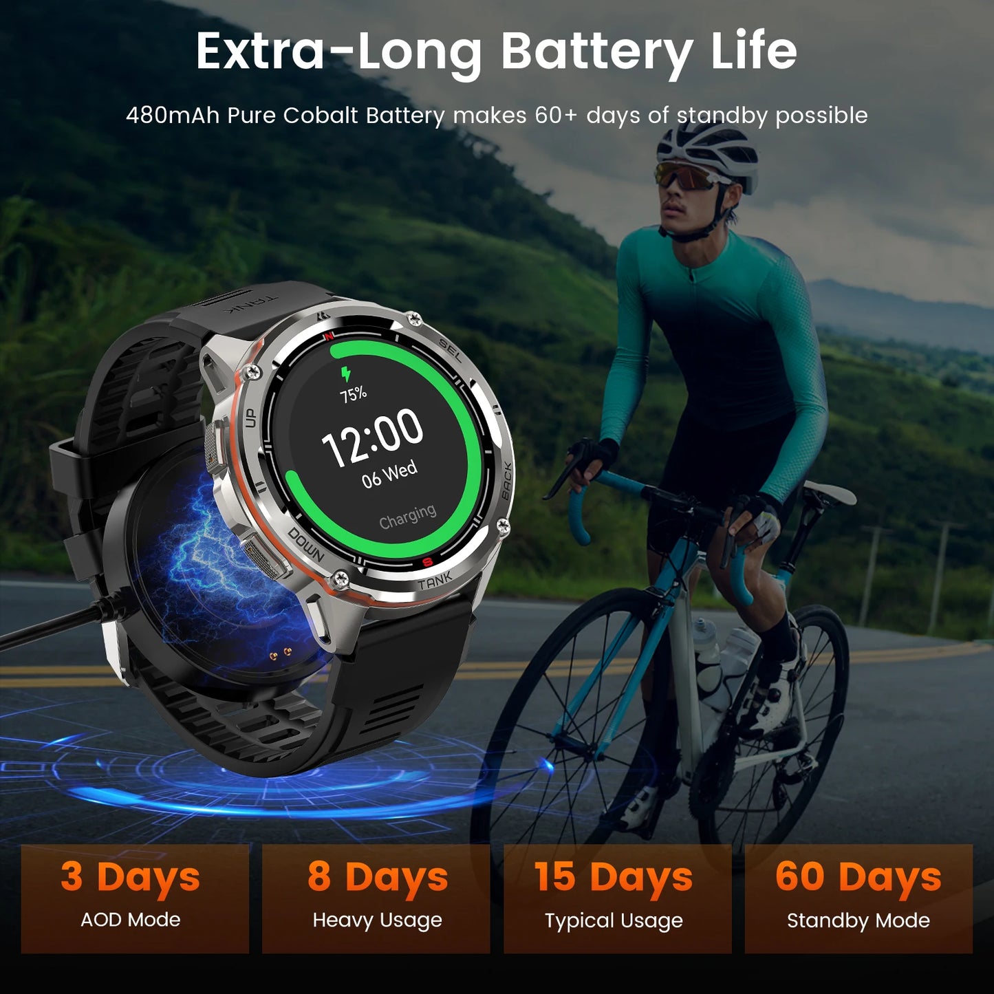 2025 NEW KOSPET TANK T3 Ultra GPS Smart Watches Waterproof