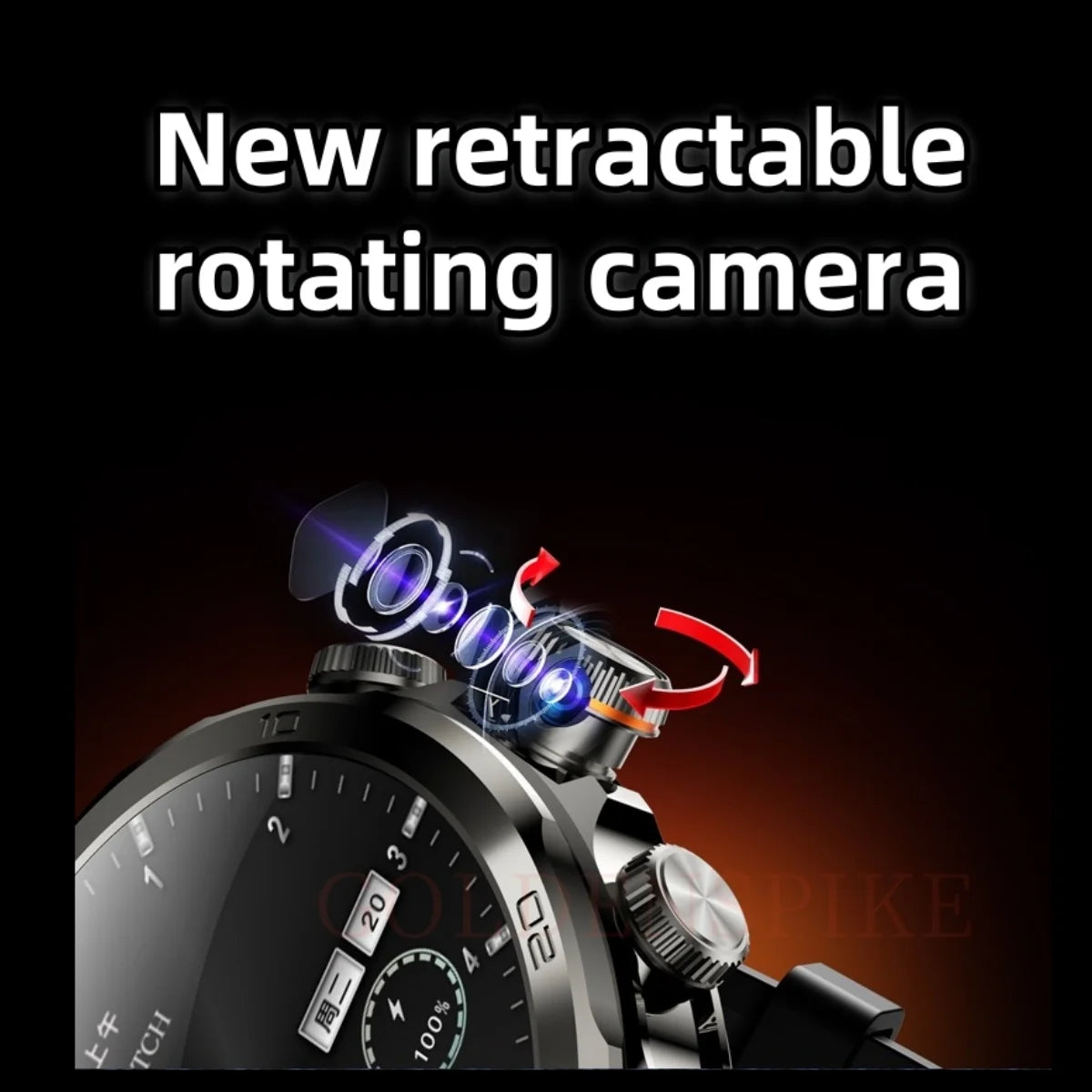 H19 Smart watch 1.95inch Amoled Smartwatch With 190° Rotary Camera NFC GPS WIFI Inset Sim Card Video Calling App Store Download