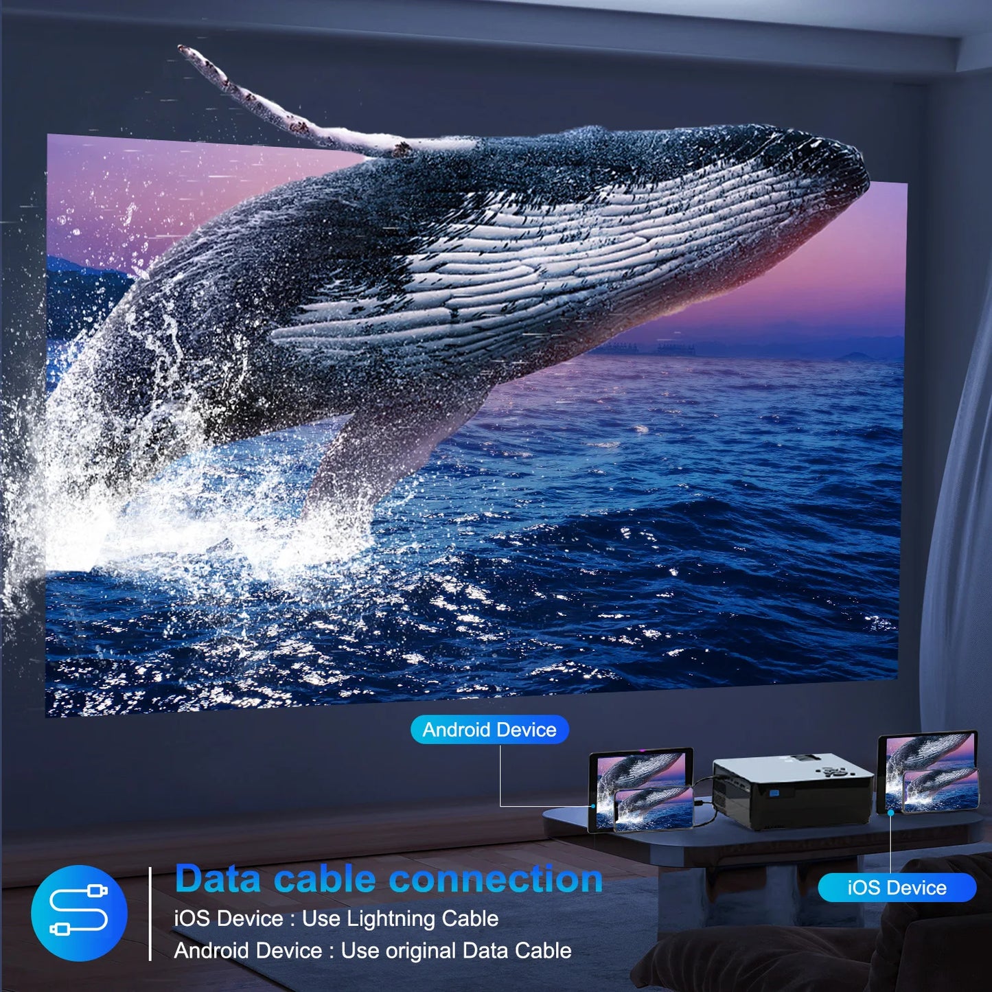 5G WiFi Native 1080P Projector 15000LM Full HD Home 4k