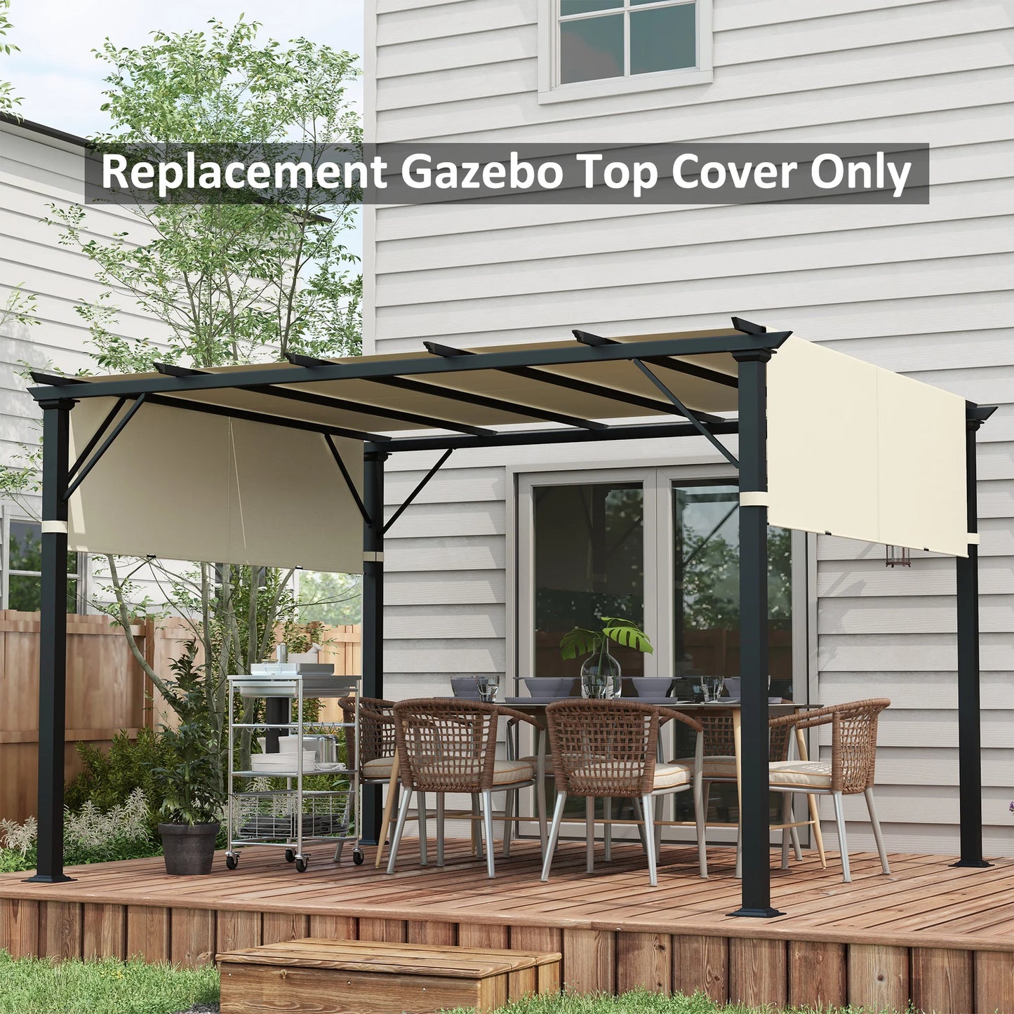 Outsunny 2 Pcs Pergola Shade Cover, Pergola Canopy for 10 X 11.8ft Pergola