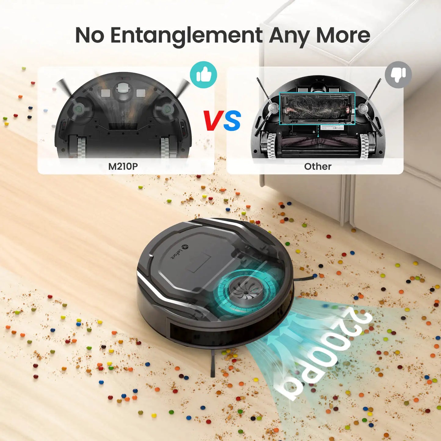 Lefant M210Pro Robot Vacuum Cleaner Suck and Sweep 2-in-1 Mini App/Google/Alexa Control 6 Cleaning Modes for Pet Hair Hard Floor