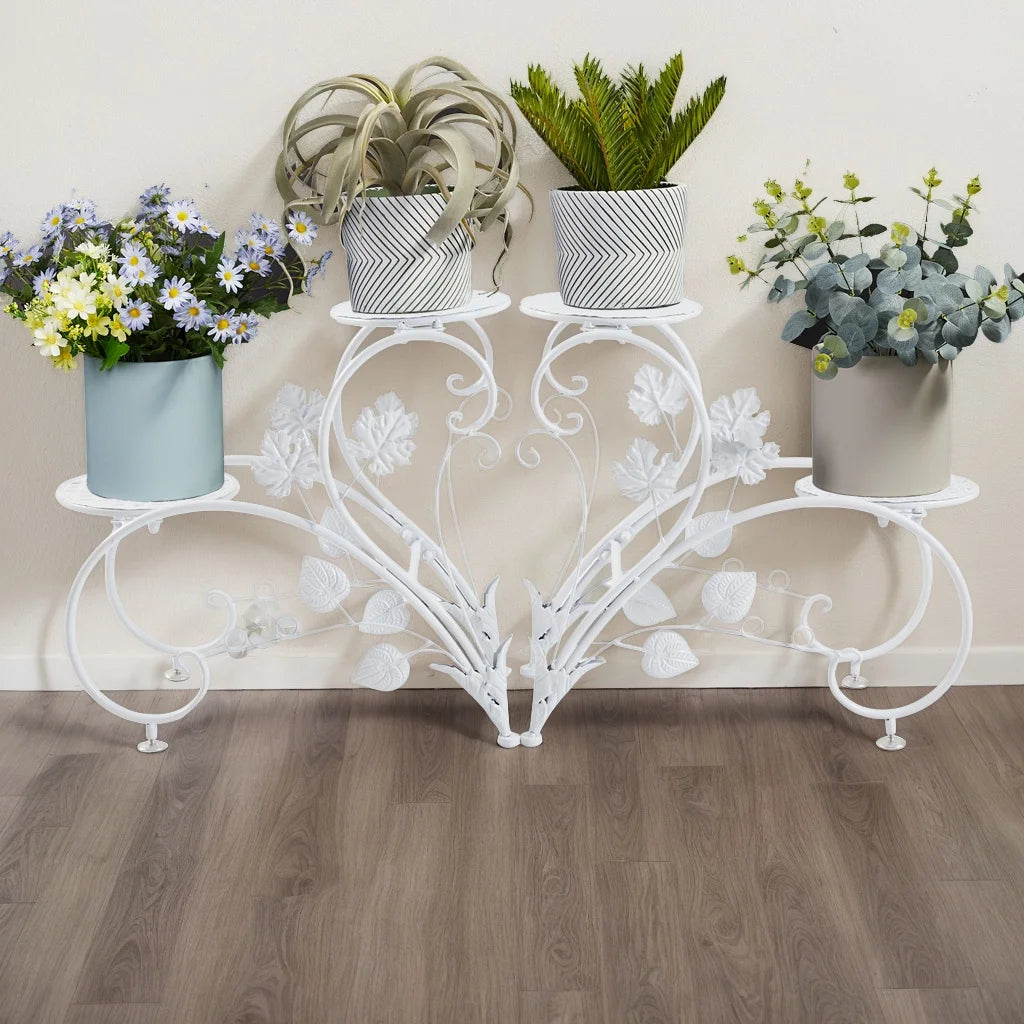 1 Pair of Tall Metal Plant Stands Elegant Iron Flower Pot Holder