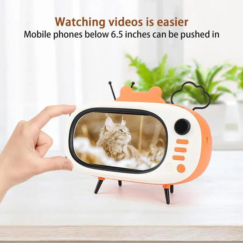 Creative Mobile Phone Holder TV Night Light Universal Phone Stand Retro TV Mobile Phone Holder Under 6.5 Inch