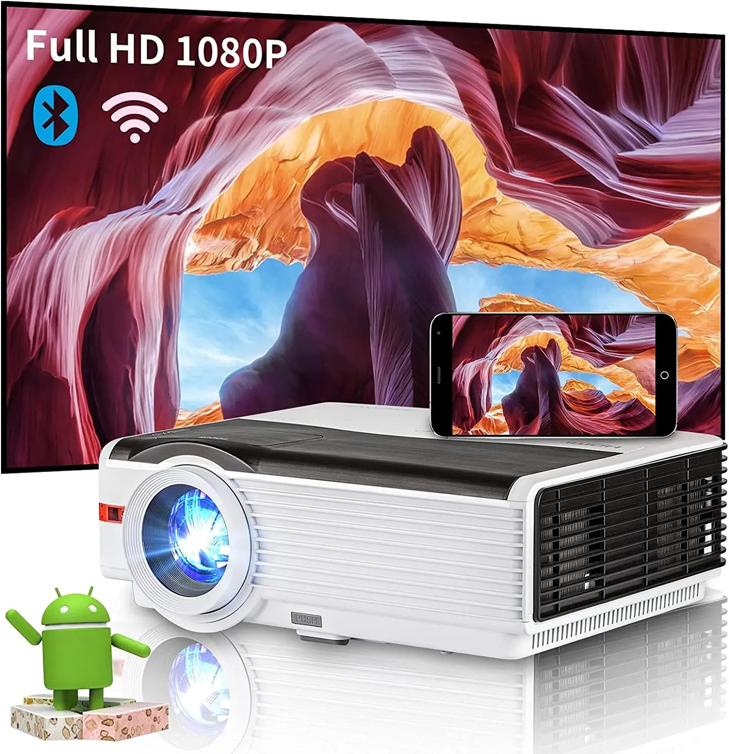 Android 4K Smart Home Theater Projector 1920*1080P Wifi