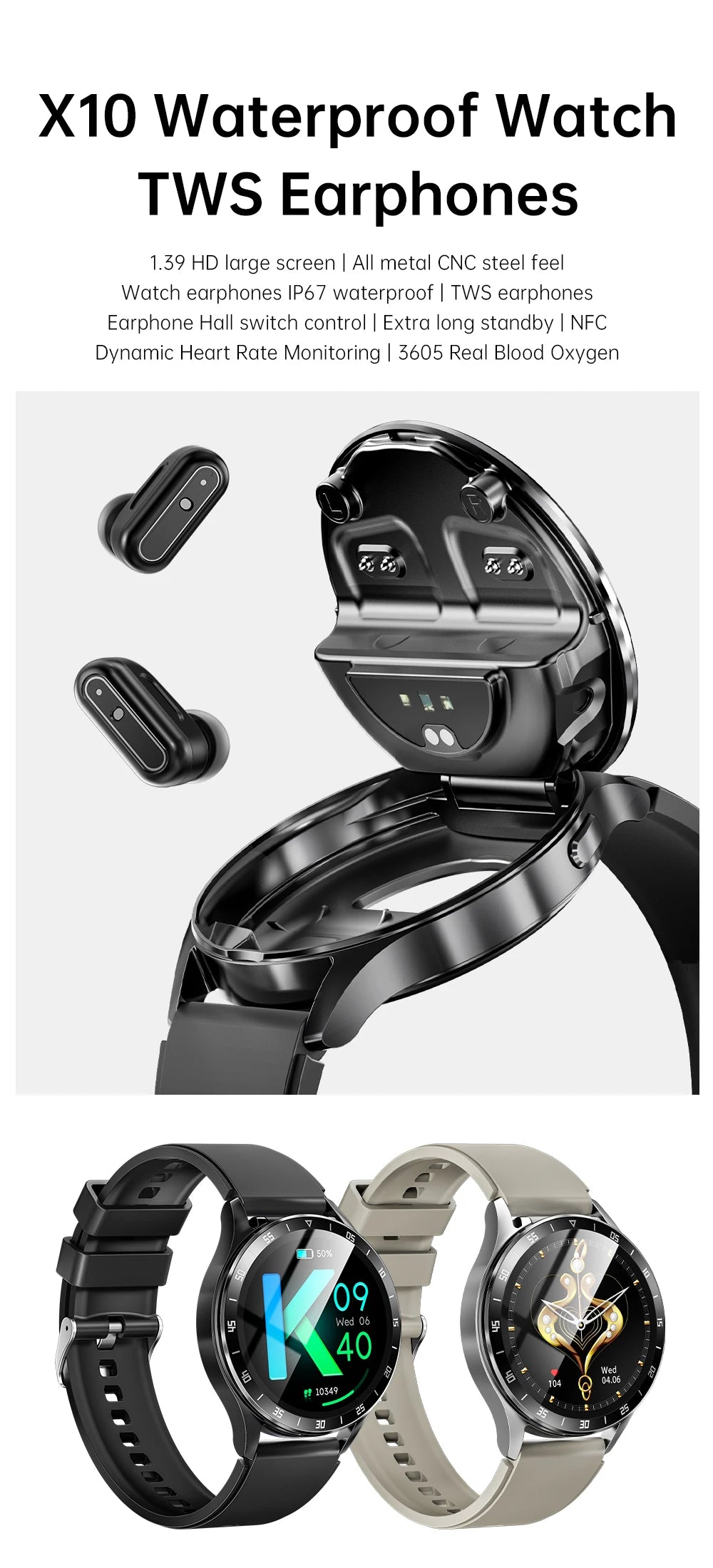 2024 New Bluetooth Call Smart Watch High End Men's Multi Sport Mode NFC IP67 Waterproof Fitness Women's Electronic Watch