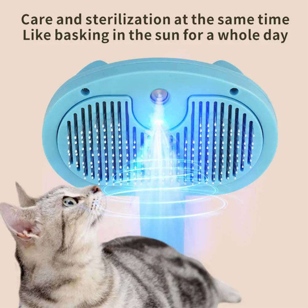 Cat Grooming Brush with Release Button Massage Grooming Brush Rechargeable Spray for Dogs and Cats