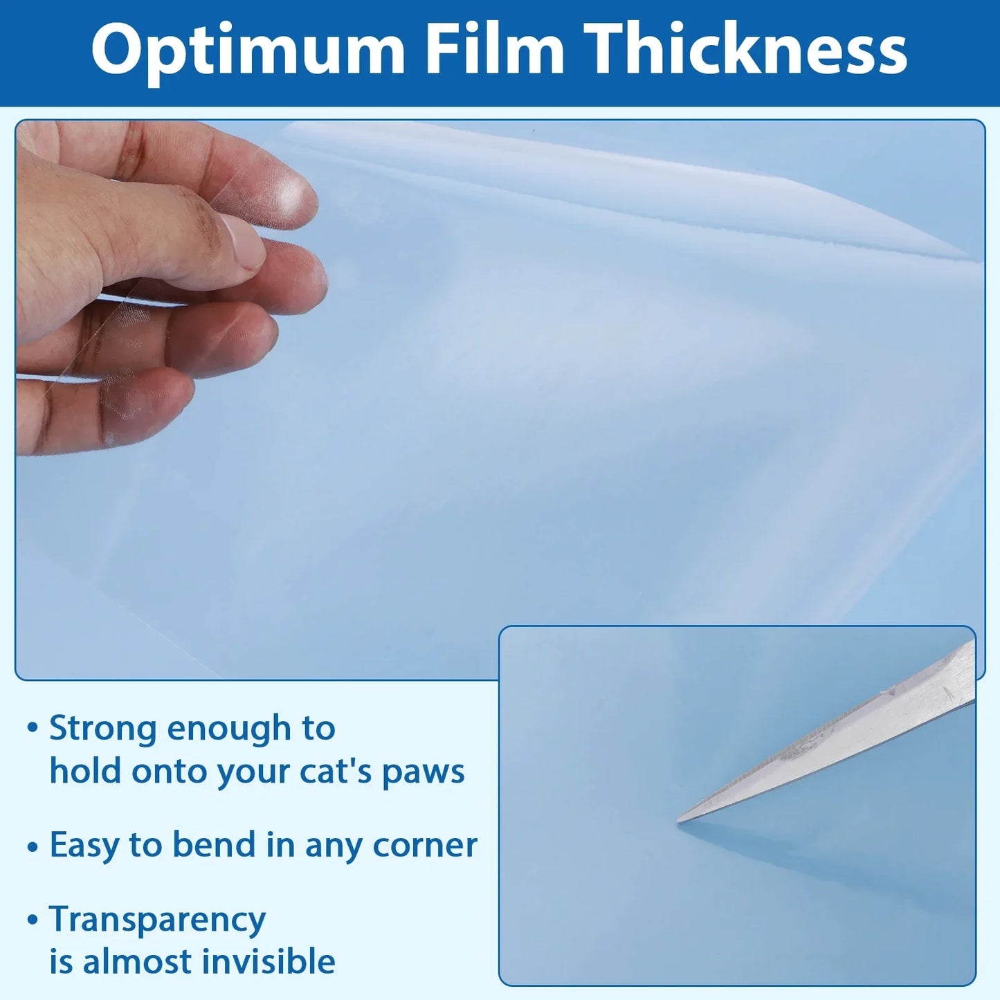 45x500cm Cat Anti Scratch Tape Transparent PVC Self-Adhesive