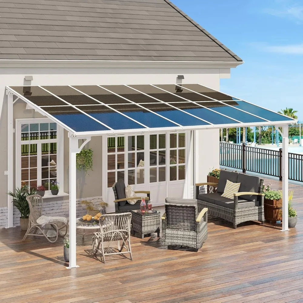 10' X 14' Gazebo Wall Mounted Lean To Metal Awnings Pergola