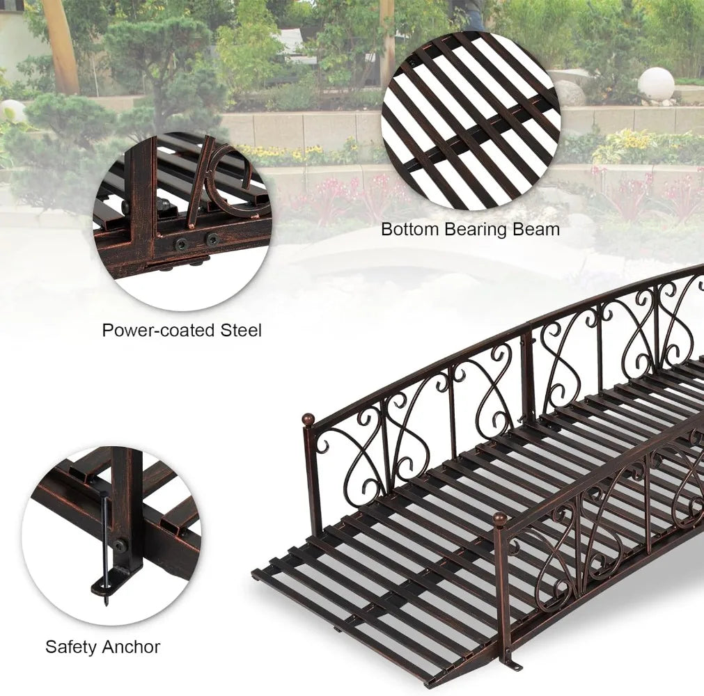 Outdoor Metal Garden Bridge Footpath Crossing
