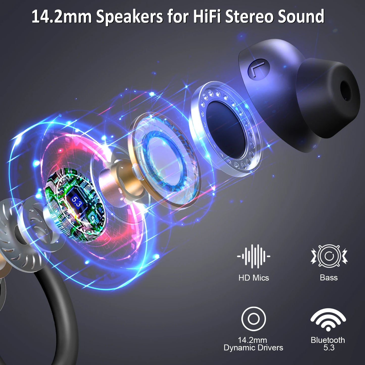 Wireless Noise Cancelling Sports Earbuds