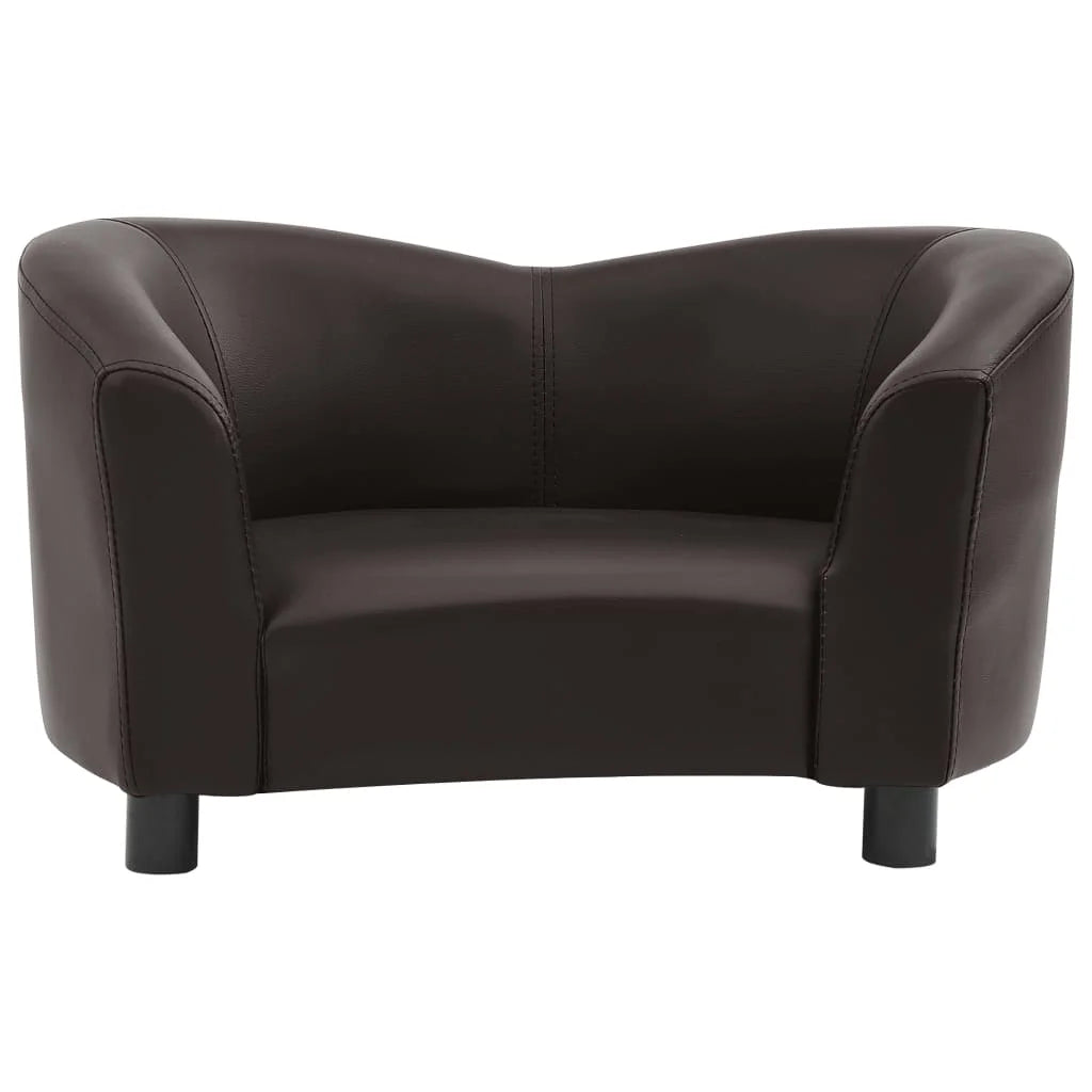 Dog Sofa Foam Filling Pet Relaxing Sofa for Home Use Brown