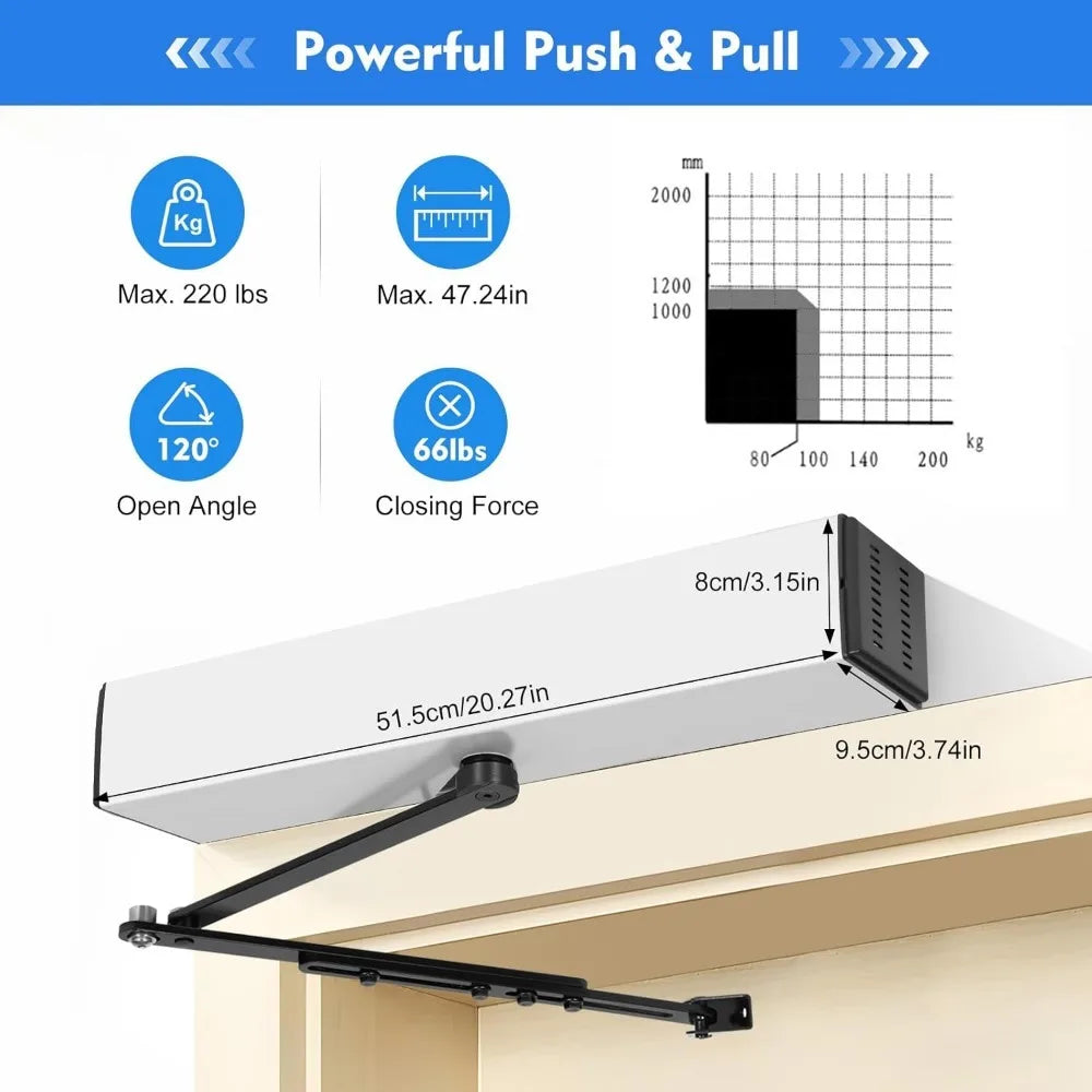 Automatic Swing Door Opener Closer 110-220V Electric Swing Gate Home Commercial Electric Automatic Swing Door Opener for Hotel