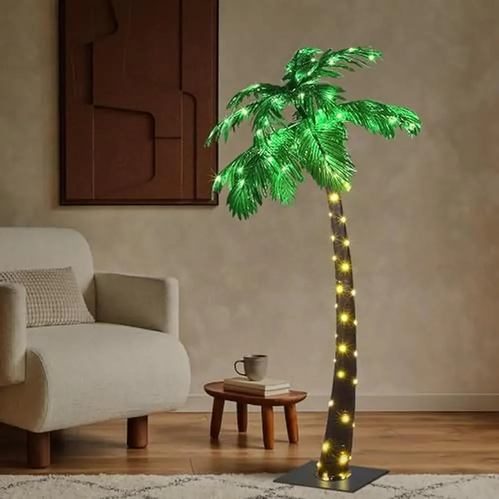 Solar LED Palm Tree Light Decoration for Outdoor or Indoor Use