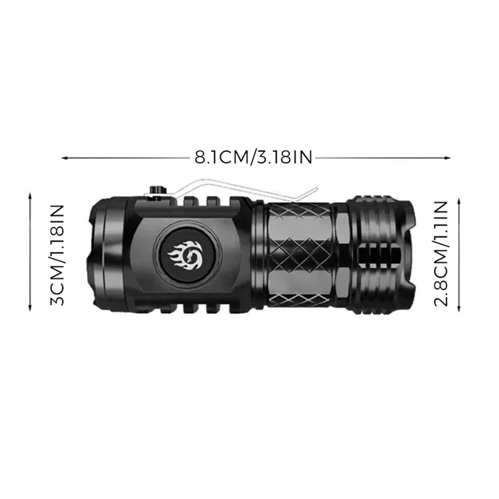 Three-Eyed Monster Super Power LED Flashlight Type-C Rechargeable Portable Outdoor Lighting Long-Range Powerful Flash Lights