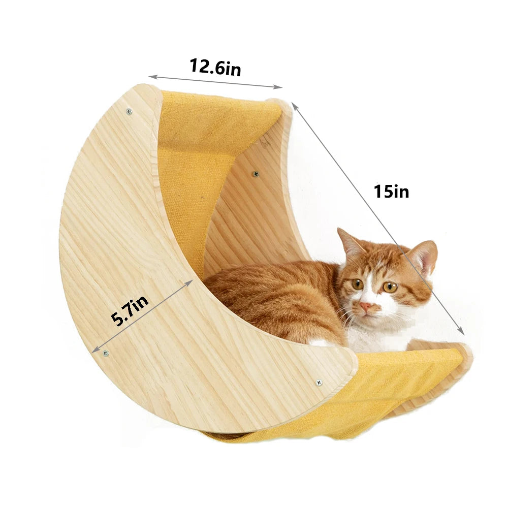 Cat Shelf Wall Hammock Climbing Shelves Moon Shaped Perches