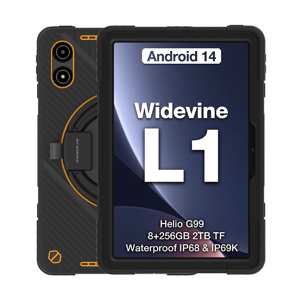 Amecrian Version AGM PAD P2 Active 11” FHD Rugged Tablet P2W Waterproof, Drop-proof, 8GB+256GB, Android 14, G99, Widevine L1