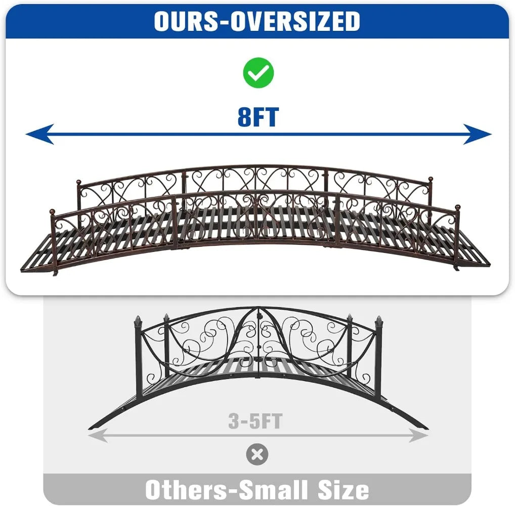 Outdoor Metal Garden Bridge Footpath Crossing