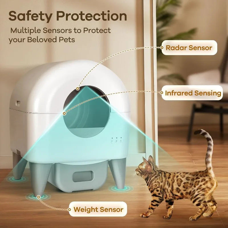 Self Cleaning Litter Box, 95L Automatic Cat Litter Box