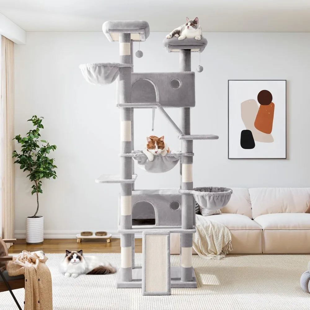 81 Inches Tall Cat Tree Multi-Level Large Climbing House