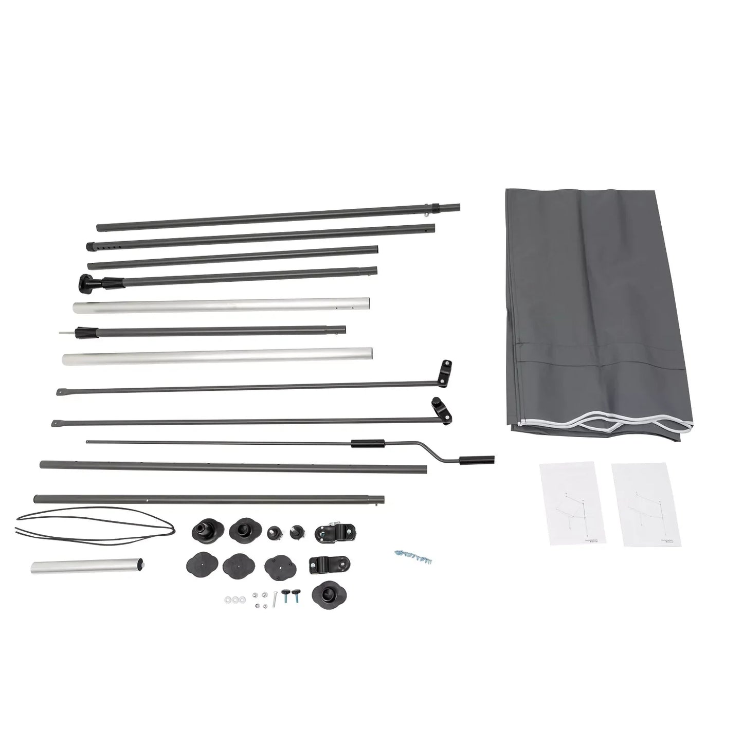 Patio Awning Tarpaulin 49.61*5.91*5.91in Shading Rain Protection Retractable Awning Sunshade Shelter