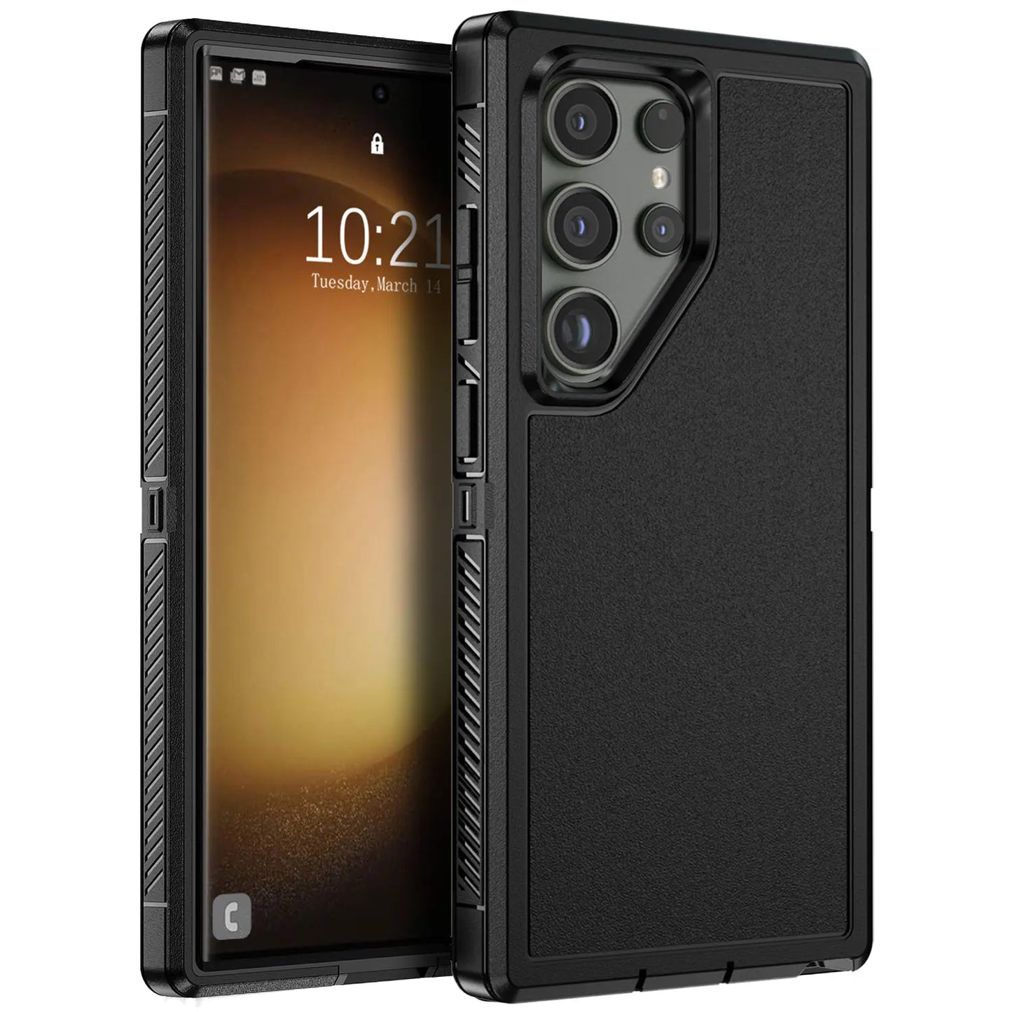 For Samsung Galaxy S23 Ultra 5G Dual Layer Case Slim Thin Hybrid Rugged Hard Shockproof Phone Cover Black