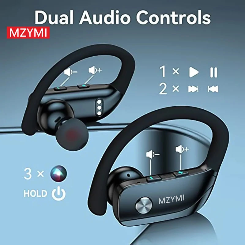 MZYMI Over-Ear Headphones Earhook T16 Bluetooth Earbuds In Ear Sports Earphones Hifi Sound Gaming Headsets LED Display For Phone