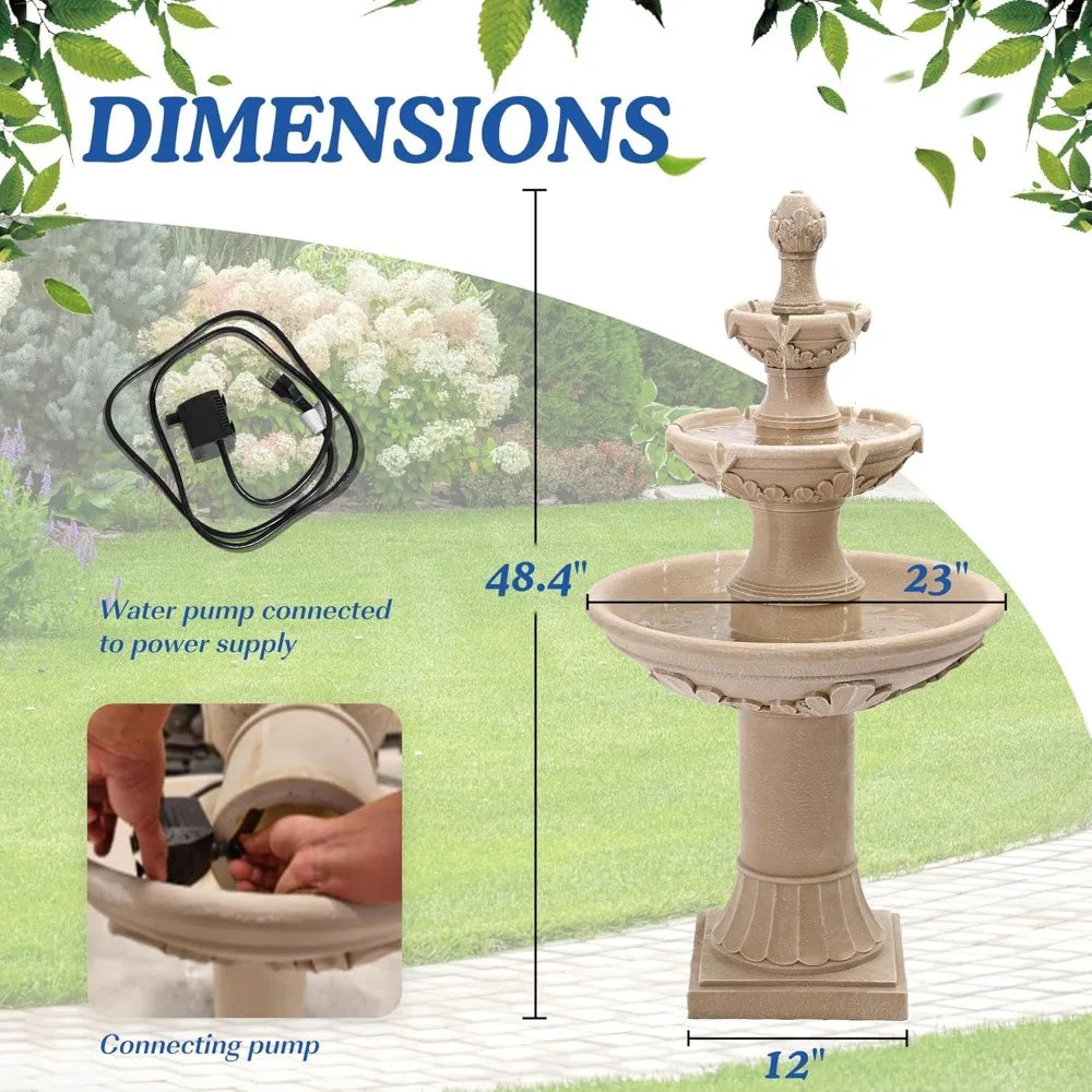 Outdoor Resin Cascading Water Fountain