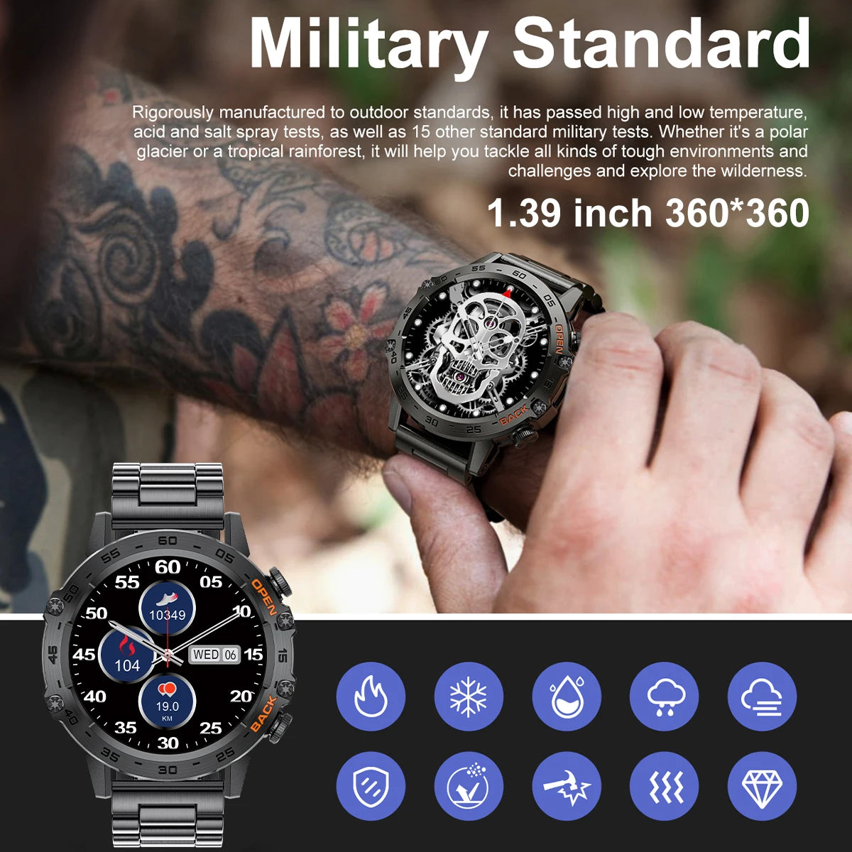 LIGE Smartwtach For Men Bluetooth Calling Waterproof Watches Health Monitoring 400mAh Outdoor Sport Smartwatch Man Reloj Hombre