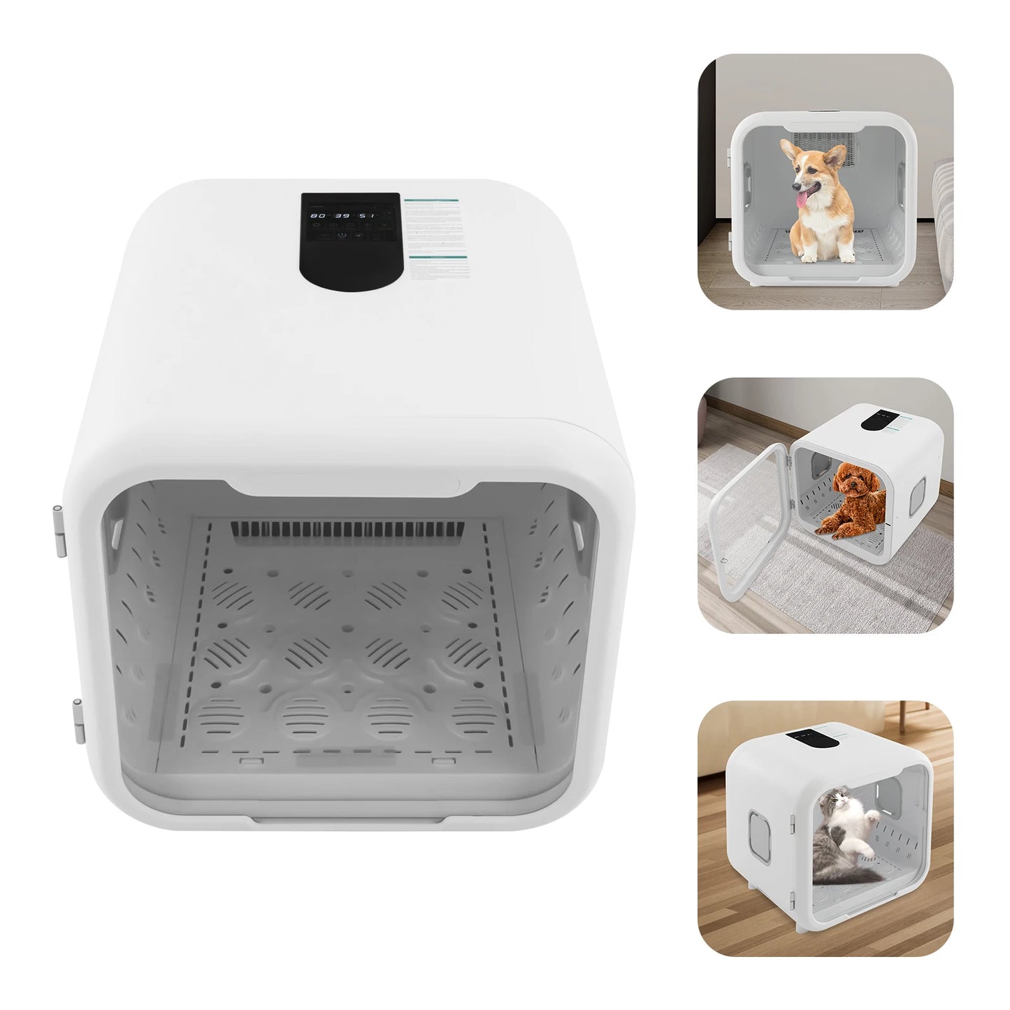 Pet Grooming Hair Dryer Box Adjustable Wind and Temperature Uv Sterilization Cabinet