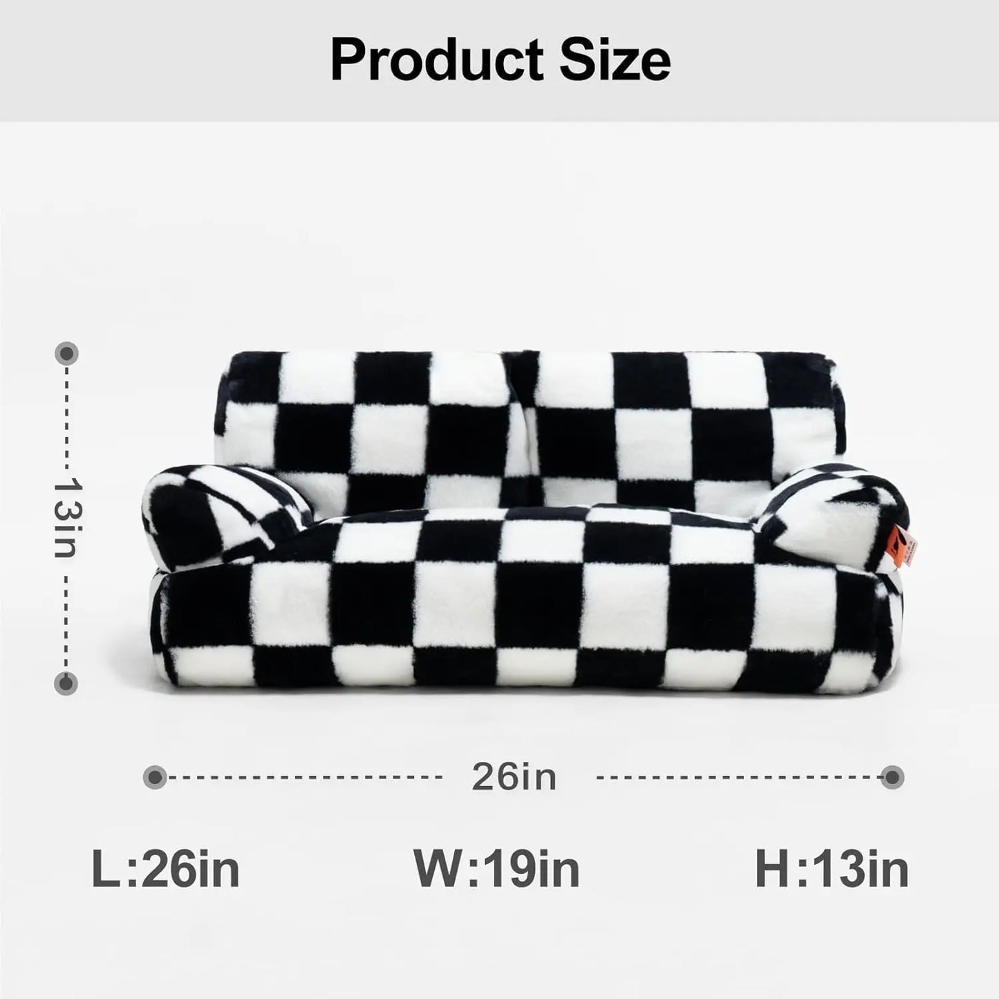 Mewoofun Pet Couch Bed 26x19 Washable Cat Beds Black White