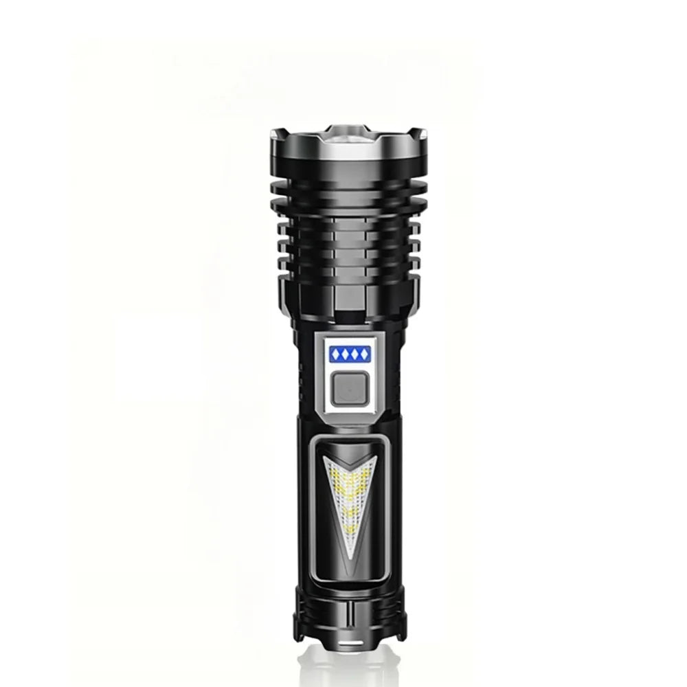 High Strong Light USB Rechargeable LED Flashlight Built-in Battery Tactical Torch for Outdoor Camping Hiking