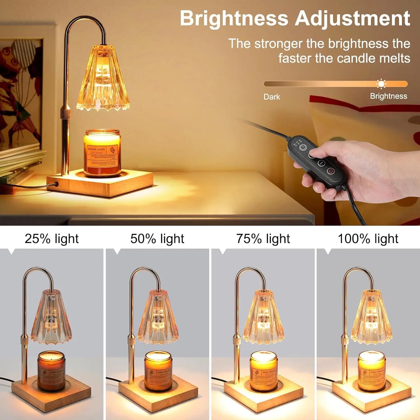 Lightess Candle Warmer Lamp with Timer Dimmer 2 Bulbs