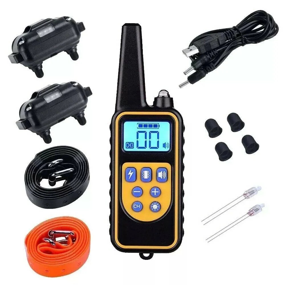 Dog training collar for two TPU Remote Control Waterproof Rechargeable Shock Training Collar Electronic LCD screen